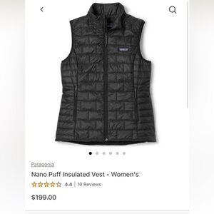 Patagonia Women's Black Insulated Vest